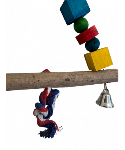 Parrot-Supplies Simple Wood & Metal Swing Parrot Toy With Bells